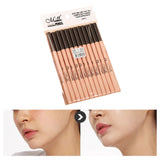 Maxbell 12Pcs Eyeliner Pencil Blemishes for Face Shaping Lips Dark Circles Treatment Coffee Natural