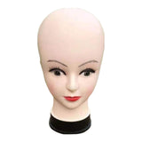 Maxbell Bald Female Mannequin Head Cosmetology Model for Wig Making Hair Styling Cap