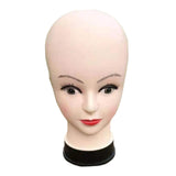 Maxbell Bald Female Mannequin Head Cosmetology Model for Wig Making Hair Styling Cap