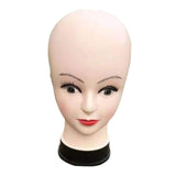 Maxbell Bald Female Mannequin Head Cosmetology Model for Wig Making Hair Styling Cap