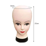 Maxbell Bald Female Mannequin Head Cosmetology Model for Wig Making Hair Styling Cap