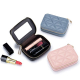 Maxbell Lipstick Case with Mirror Portable for Purse for Holiday Girls New Year Gift Blue