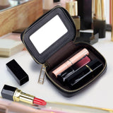 Maxbell Lipstick Case with Mirror Portable for Purse for Holiday Girls New Year Gift Black