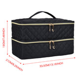 Maxbell Nail Polish Storage Bag Double Layer Nail Polish Holder Box for Travel Makup Black