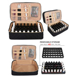 Maxbell Nail Polish Storage Bag Double Layer Nail Polish Holder Box for Travel Makup Black