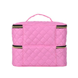 Maxbell Nail Polish Storage Bag Double Layer Nail Polish Holder Box for Travel Makup Pink