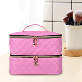 Maxbell Nail Polish Storage Bag Double Layer Nail Polish Holder Box for Travel Makup Pink