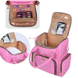 Maxbell Nail Polish Carrying Case Bag Holder Holds 48 Bottles Black Lightweight Pink