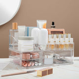 Maxbell Cosmetic Storage Box Transparent Makeup Organizer for Vanity Desk Countertop