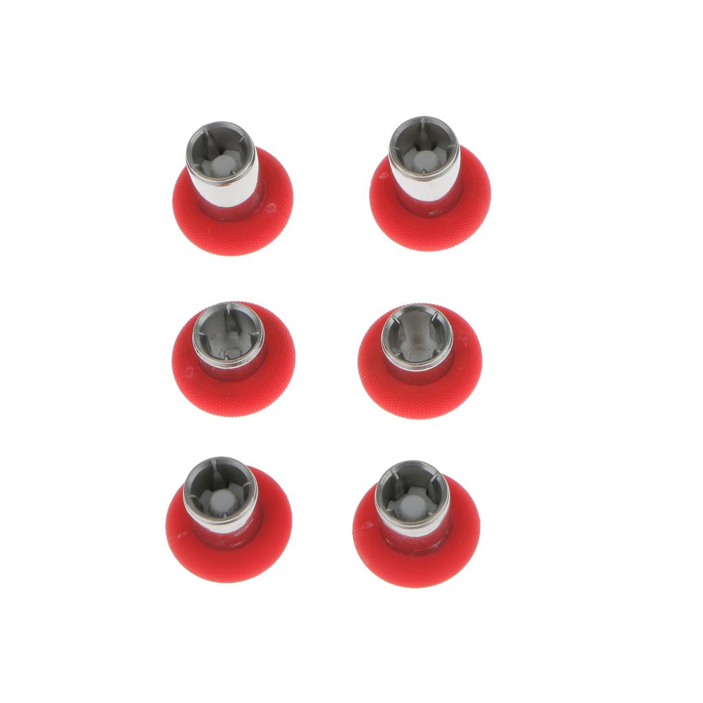 Maxbell 6 Pieces Replacement Button Joystick Grip Cap for Xbox One Elite Controller Red