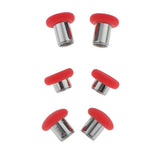 Maxbell 6 Pieces Replacement Button Joystick Grip Cap for Xbox One Elite Controller Red