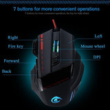 Maxbell 5500DPI 7 Buttons LED USB Optical Wired Gaming Mouse for Pro Gamer Computer