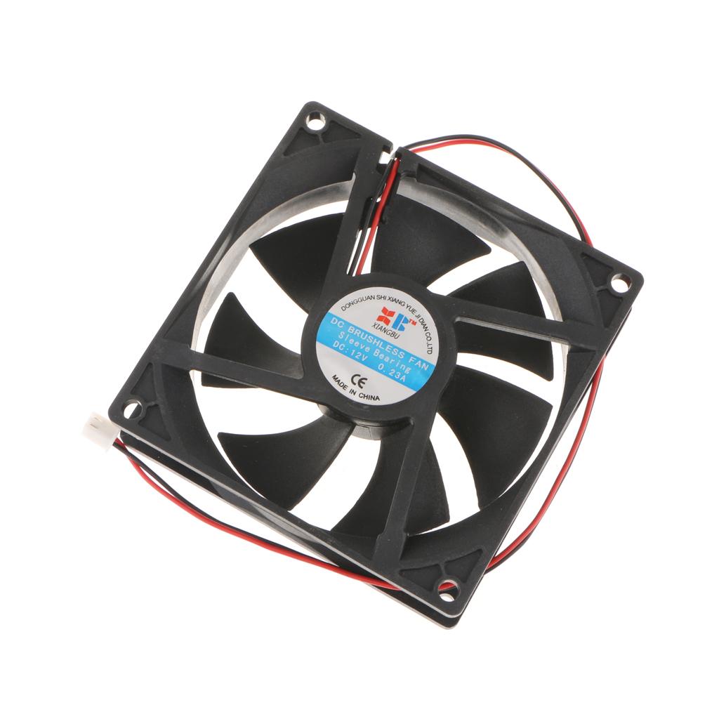 Maxbell 2Pack 92mm+80mm Case Fan 12V DC PC CPU Computer Cooling Fan 2Wire 2Pin