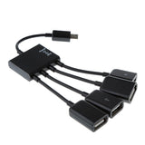 Maxbell 4 in 1 Micro USB Hub Male to Female Three USB 2.0 Host OTG Adapter Cable