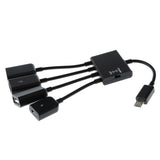 Maxbell 4 in 1 Micro USB Hub Male to Female Three USB 2.0 Host OTG Adapter Cable