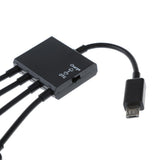 Maxbell 4 in 1 Micro USB Hub Male to Female Three USB 2.0 Host OTG Adapter Cable
