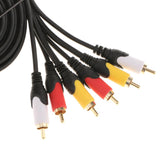 Maxbell 1.5 Meter 3 RCA to 3 RCA Digital Audio Cable Cord Wire Gold Plated