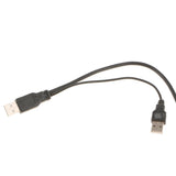 Max Dual USB 2.0 Male to Standard B Male Y Cable 70cm for Hard Disk Drive  Black