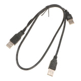 Max Dual USB 2.0 Male to Standard B Male Y Cable 70cm for Hard Disk Drive  Black