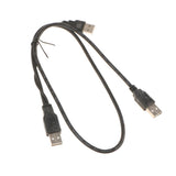 Max Dual USB 2.0 Male to Standard B Male Y Cable 70cm for Hard Disk Drive  Black