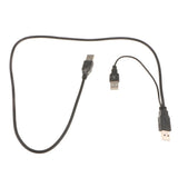 Max Dual USB 2.0 Male to Standard B Male Y Cable 70cm for Hard Disk Drive  Black