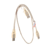 Max Dual USB 2.0 Male to Standard B Male Y Cable 70cm for Hard Disk Drive  White