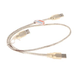 Max Dual USB 2.0 Male to Standard B Male Y Cable 70cm for Hard Disk Drive  White