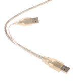 Max Dual USB 2.0 Male to Standard B Male Y Cable 70cm for Hard Disk Drive  White