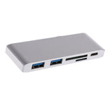 Maxbell Type-C to USB3.0 Data Hub Adapter Multi Port Charging Data Converter  Silver