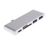 Maxbell Type-C to USB3.0 Data Hub Adapter Multi Port Charging Data Converter  Silver