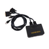 Maxbell 2-Port USB DVI KVM Switch Converter With Cable For Mouse Keyboard Black