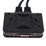 Maxbell 2-Port USB DVI KVM Switch Converter With Cable For Mouse Keyboard Black
