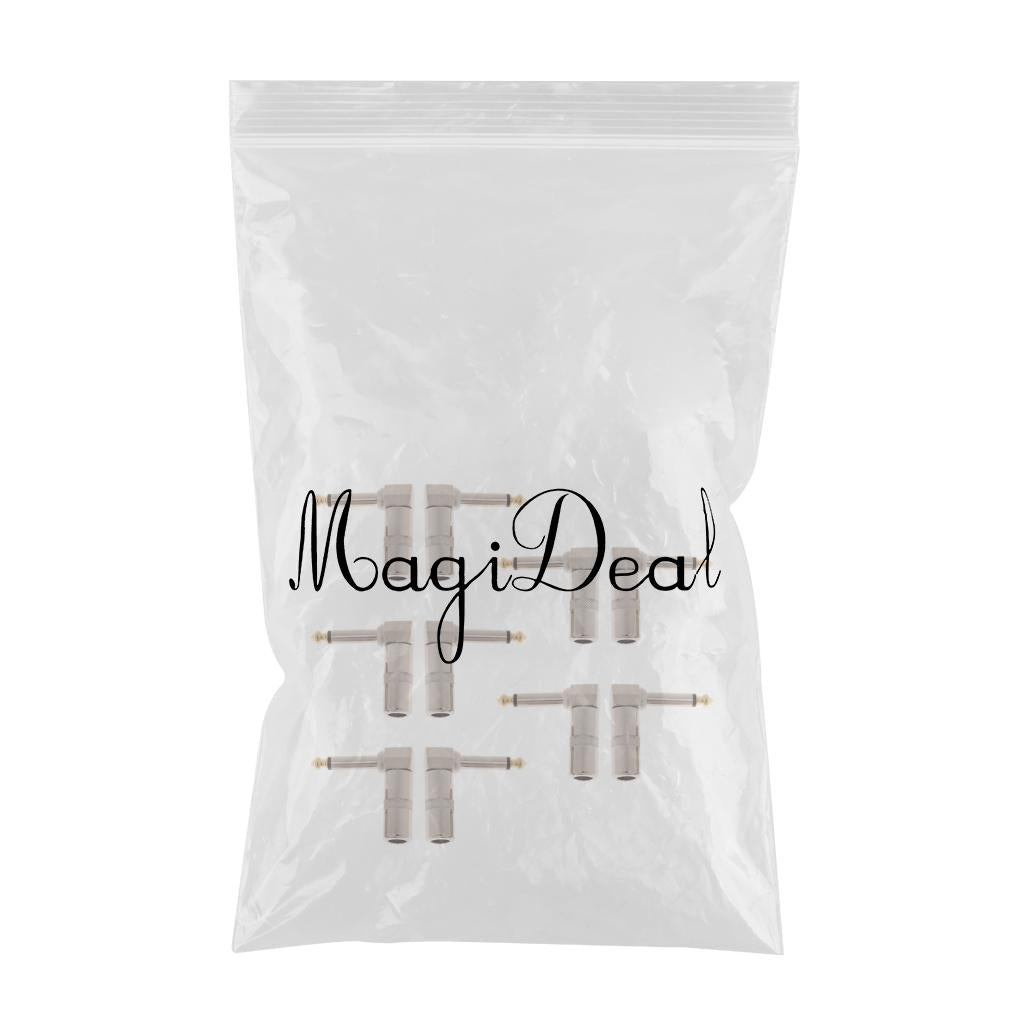 Maxbell 10 Pieces X6.35mm 3-pole Microphone Jack Male Plug Repair Replacement Solder Adapter