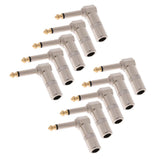 Maxbell 10 Pieces X6.35mm 3-pole Microphone Jack Male Plug Repair Replacement Solder Adapter