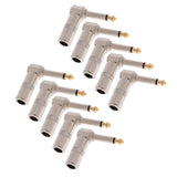 Maxbell 10 Pieces X6.35mm 3-pole Microphone Jack Male Plug Repair Replacement Solder Adapter