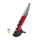 Max 3-Speed DPI Adjustable Wireless Pen Mouse+1x Mouse Base+1x Receiver Red