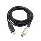 Maxbell USB Microphone Cable USB Male-Female Mic Converter Studio Audio Line-Black