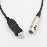 Maxbell USB Microphone Cable USB Male-Female Mic Converter Studio Audio Line-Black