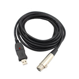 Maxbell USB Microphone Cable USB Male-Female Mic Converter Studio Audio Line-Black