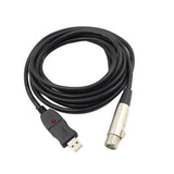 Maxbell USB Microphone Cable USB Male-Female Mic Converter Studio Audio Line-Black