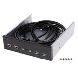 Maxbell Optic Front Panel USB Hubs With Dual USB3.0&USB2.0 & HD AUDIO port for Desktop
