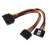Maxbell SATA Power Cable SATA 15 Pin Male to 2x Female Splitter Cables Cord