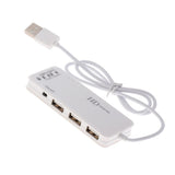 Max 3Port USB2.0 Hub & External 7.1Channel Sound Card Mic Adapter for PC white