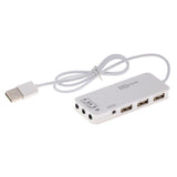 Max 3Port USB2.0 Hub & External 7.1Channel Sound Card Mic Adapter for PC white