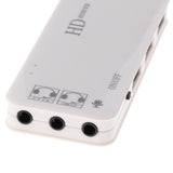 Max 3Port USB2.0 Hub & External 7.1Channel Sound Card Mic Adapter for PC white