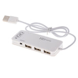 Max 3Port USB2.0 Hub & External 7.1Channel Sound Card Mic Adapter for PC white