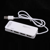 Max 3Port USB2.0 Hub & External 7.1Channel Sound Card Mic Adapter for PC white
