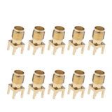 Max 10 Pcs Straight Head Female Jack RF Coaxial Adapter Connector Gold Tone