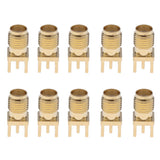 Max 10 Pcs Straight Head Female Jack RF Coaxial Adapter Connector Gold Tone