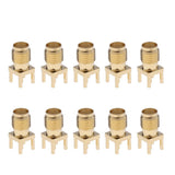 Max 10 Pcs Straight Head Female Jack RF Coaxial Adapter Connector Gold Tone